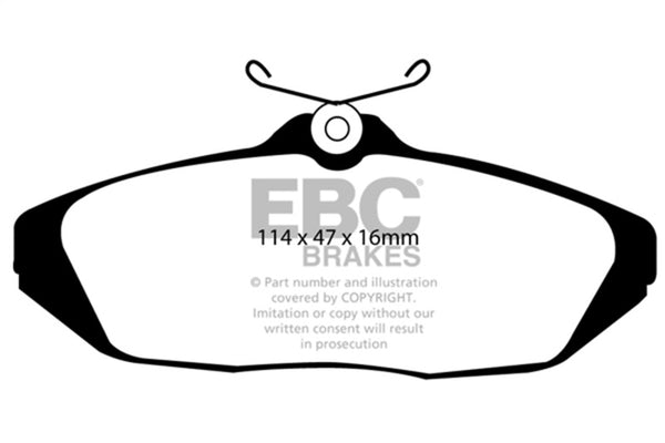 EBC 01-02 Dodge Viper 8.0 Redstuff Rear Brake Pads - Bull Strap