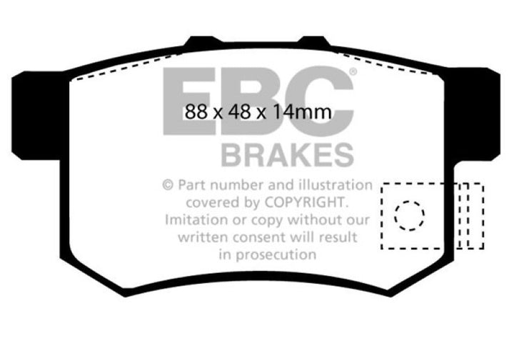 EBC 01-03 Acura CL 3.2 Redstuff Rear Brake Pads - Bull Strap