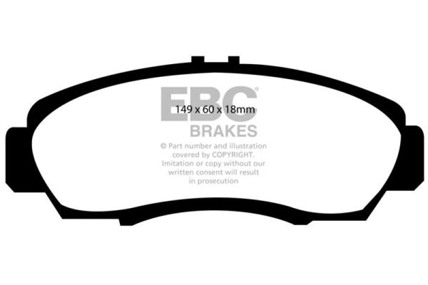 EBC 01-03 Acura CL 3.2 Yellowstuff Front Brake Pads - Bull Strap