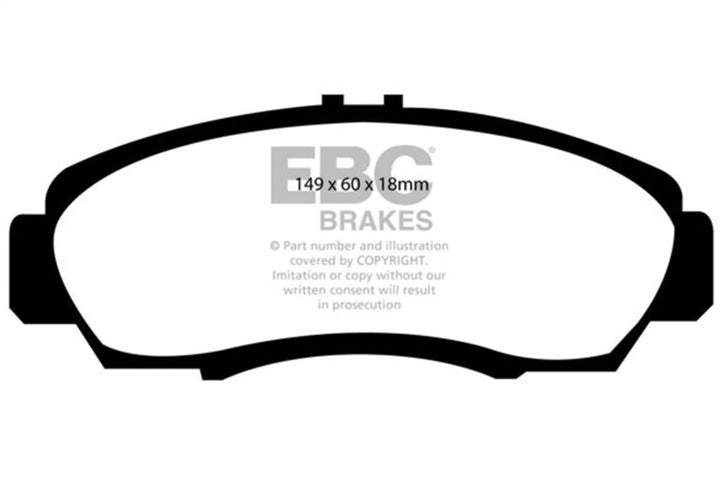 EBC 01-03 Acura CL 3.2 Yellowstuff Front Brake Pads - Bull Strap