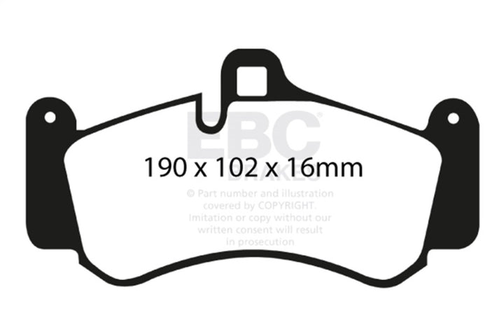 EBC 01-03 Porsche 911 (996) (Cast Iron Rotor only) 3.6 Twin Turbo GT2 Redstuff Front Brake Pads - Bull Strap