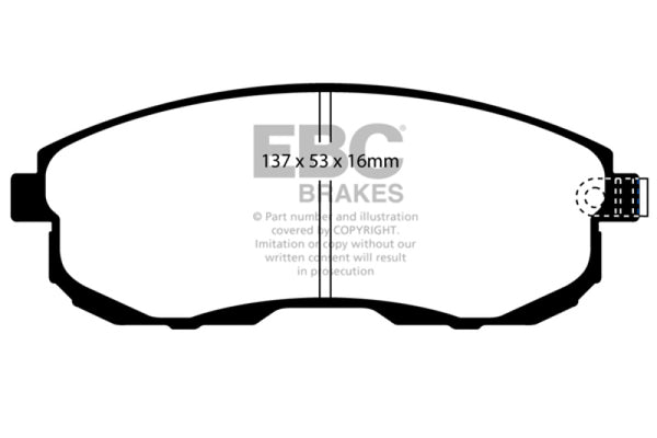 EBC 02-03 Infiniti G20 2.0 Yellowstuff Front Brake Pads - Bull Strap