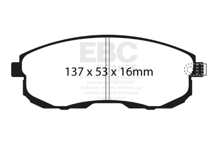 EBC 02-03 Infiniti G20 2.0 Yellowstuff Front Brake Pads - Bull Strap
