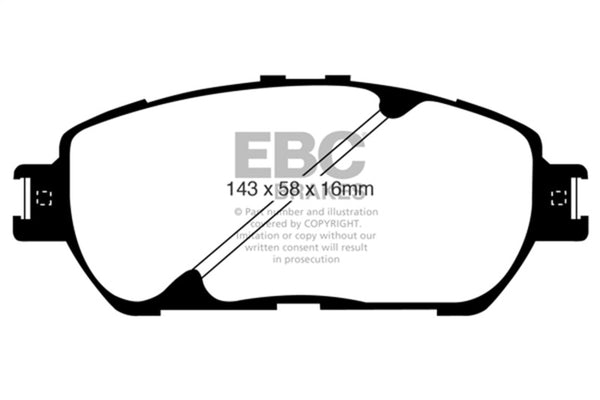 EBC 02-03 Lexus ES300 3.0 Yellowstuff Front Brake Pads - Bull Strap