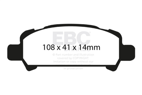 EBC 02-06 Subaru Baja 2.5 Yellowstuff Rear Brake Pads - Bull Strap