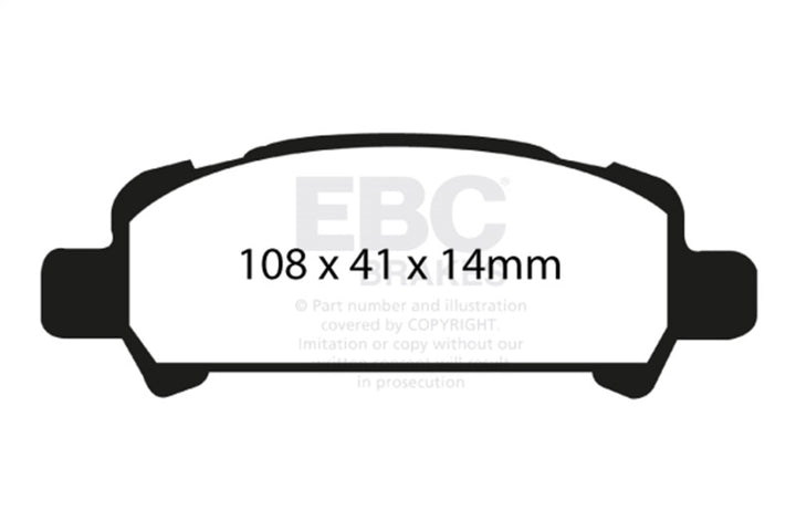 EBC 02-06 Subaru Baja 2.5 Yellowstuff Rear Brake Pads - Bull Strap