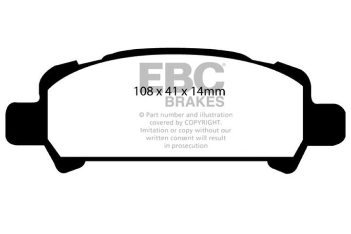EBC 02-06 Subaru Baja 2.5 Yellowstuff Rear Brake Pads - Bull Strap