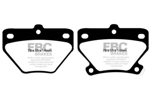 EBC 02-08 Pontiac Vibe 1.8 GT Yellowstuff Rear Brake Pads - Bull Strap