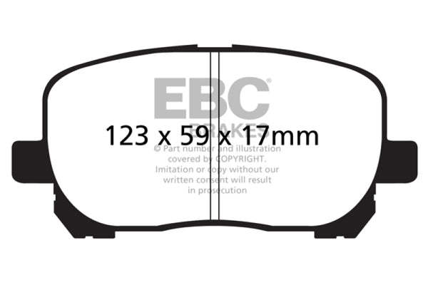 EBC 02-08 Pontiac Vibe 1.8 Yellowstuff Front Brake Pads - Bull Strap