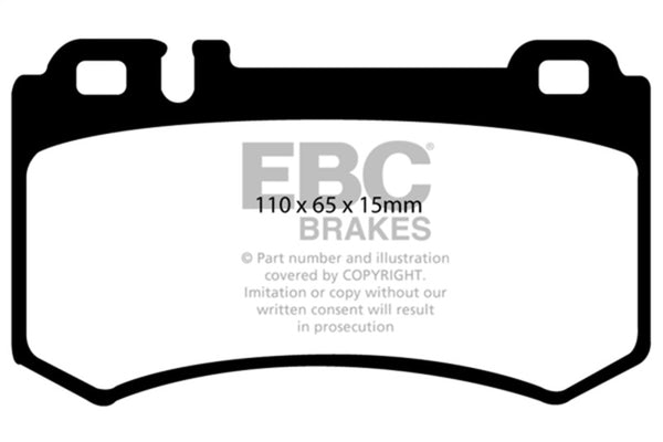 EBC 03-06 Mercedes-Benz CL55 AMG 5.4 Supercharged Yellowstuff Rear Brake Pads - Bull Strap