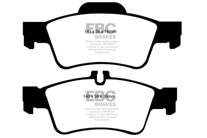 EBC 04-06 Mercedes-Benz CL500 5.0 Ultimax2 Rear Brake Pads - Bull Strap