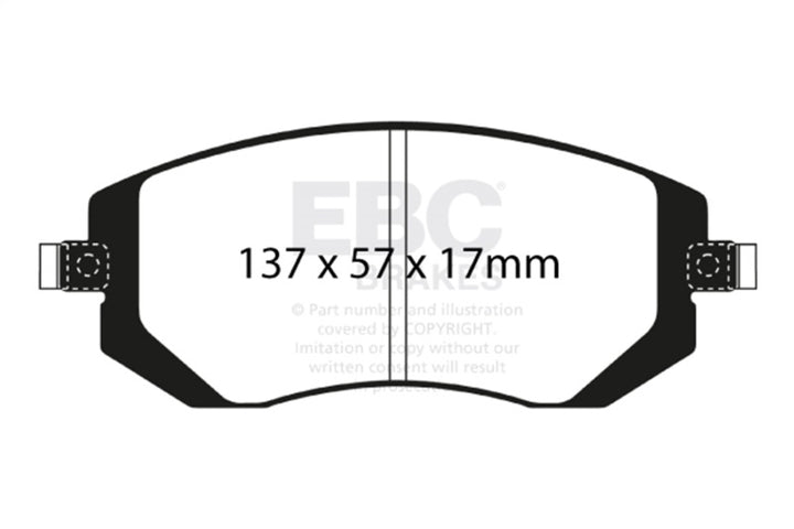 EBC 04-06 Saab 9-2X 2.0 Turbo Greenstuff Front Brake Pads - Bull Strap