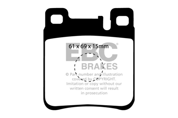 EBC 05-06 Chrysler Crossfire 3.2 SRT6 Yellowstuff Rear Brake Pads - Bull Strap