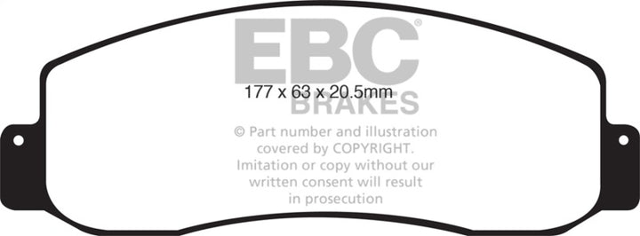 EBC 05-07 Ford F250 (inc Super Duty) 5.4 (2WD) Extra Duty Front Brake Pads - Bull Strap