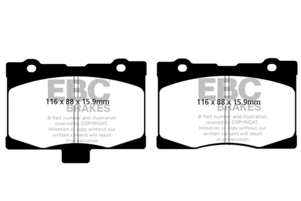EBC 05-08 Acura RL 3.5 Yellowstuff Front Brake Pads - Bull Strap