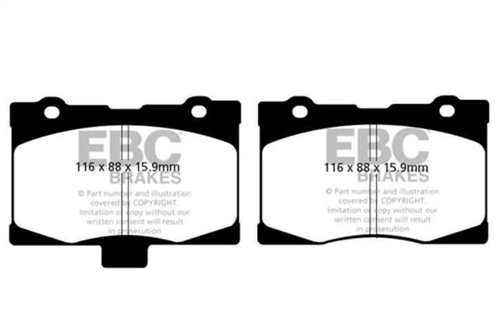 EBC 05-08 Acura RL 3.5 Yellowstuff Front Brake Pads - Bull Strap