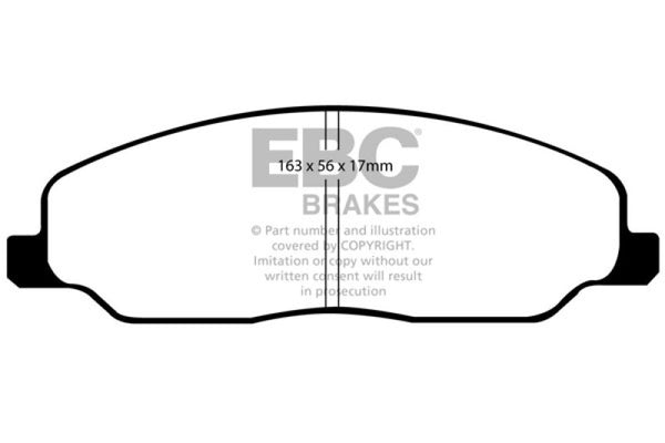 EBC 05-10 Ford Mustang 4.0 Yellowstuff Front Brake Pads - Bull Strap