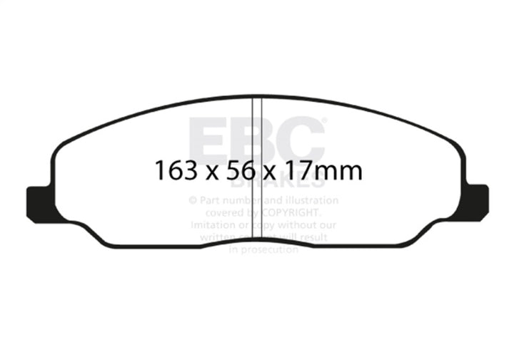 EBC 05-10 Ford Mustang 4.0 Yellowstuff Front Brake Pads - Bull Strap