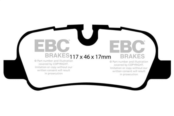 EBC 05-10 Land Rover LR3 4.4 Extra Duty Rear Brake Pads - Bull Strap