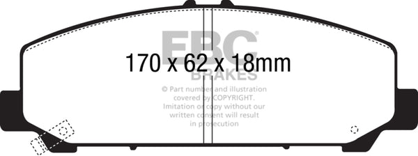 EBC 06-07 Infiniti QX56 5.6 (Akebono) Greenstuff Front Brake Pads - Bull Strap
