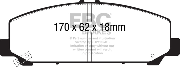 EBC 06-07 Infiniti QX56 5.6 (Akebono) Greenstuff Front Brake Pads - Bull Strap
