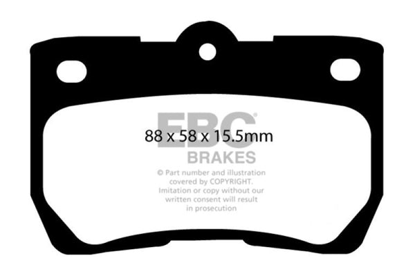 EBC 06-07 Lexus GS300 3.0 Yellowstuff Rear Brake Pads - Bull Strap