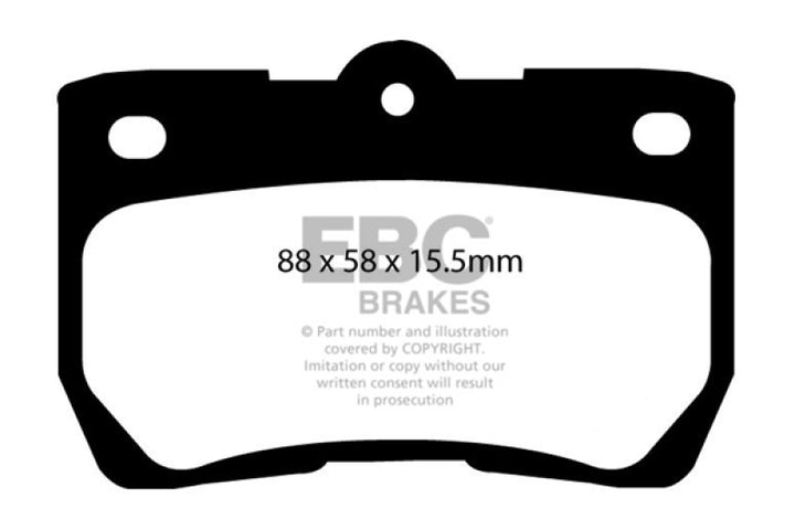 EBC 06-07 Lexus GS300 3.0 Yellowstuff Rear Brake Pads - Bull Strap