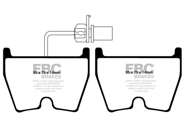 EBC 06-09 Audi RS4 4.2 (Cast Iron Rotors) Redstuff Front Brake Pads - Bull Strap