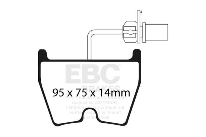 EBC 06-09 Audi RS4 4.2 (Cast Iron Rotors) Yellowstuff Front Brake Pads - Bull Strap