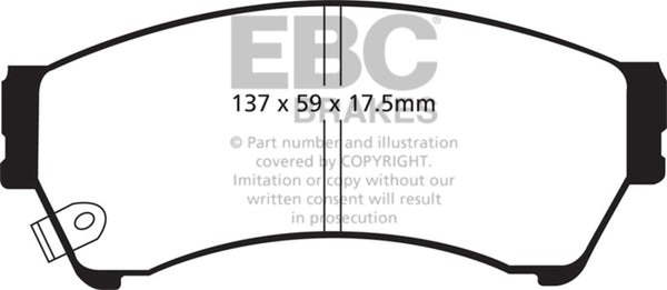 EBC 06-09 Ford Fusion 2.3 Yellowstuff Front Brake Pads - Bull Strap