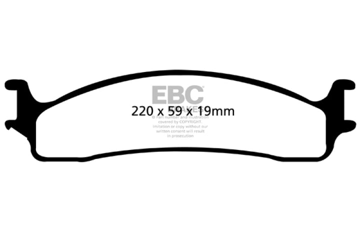 EBC 06-11 Dodge Ram 1500 Mega Cab 2WD Extra Duty Front Brake Pads - Bull Strap