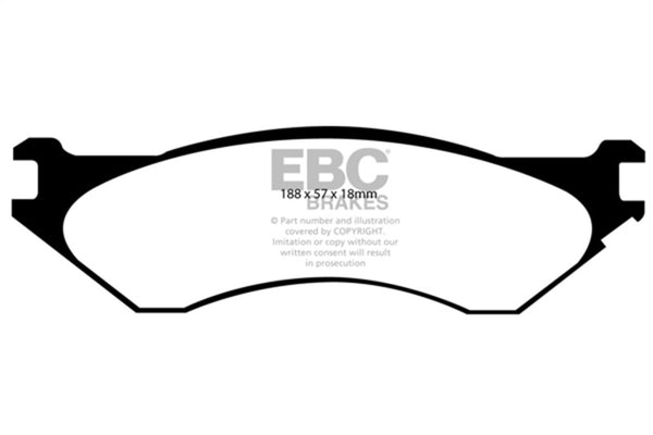EBC 06-11 Dodge Ram 1500 Mega Cab 2WD Greenstuff Rear Brake Pads - Bull Strap