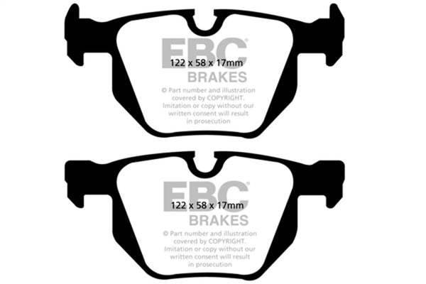 EBC 06-12 BMW 335i 3.0T (E90/E92/E93) Bluestuff Rear Brake Pads - Bull Strap
