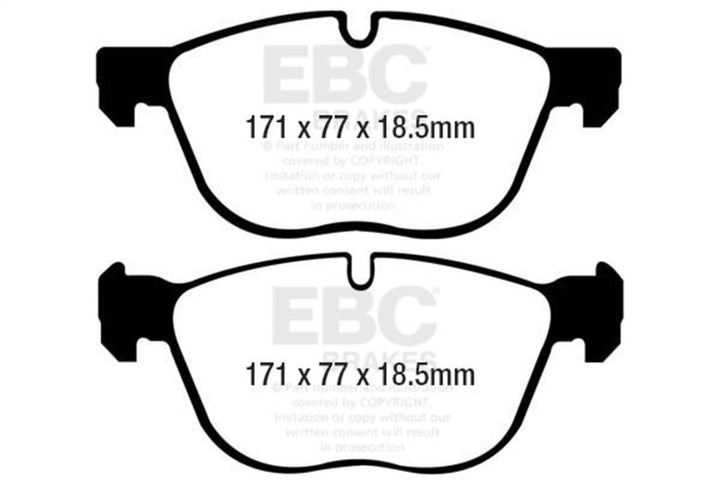 EBC 07-10 BMW X5 3.0 Yellowstuff Front Brake Pads - Bull Strap