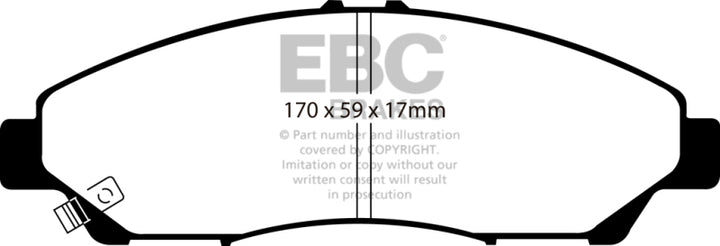 EBC 07-13 Acura MDX 3.7 Ultimax2 Front Brake Pads - Bull Strap