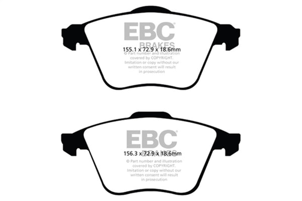 EBC 07-13 Mazda 3 2.3 Turbo Greenstuff Front Brake Pads - Bull Strap