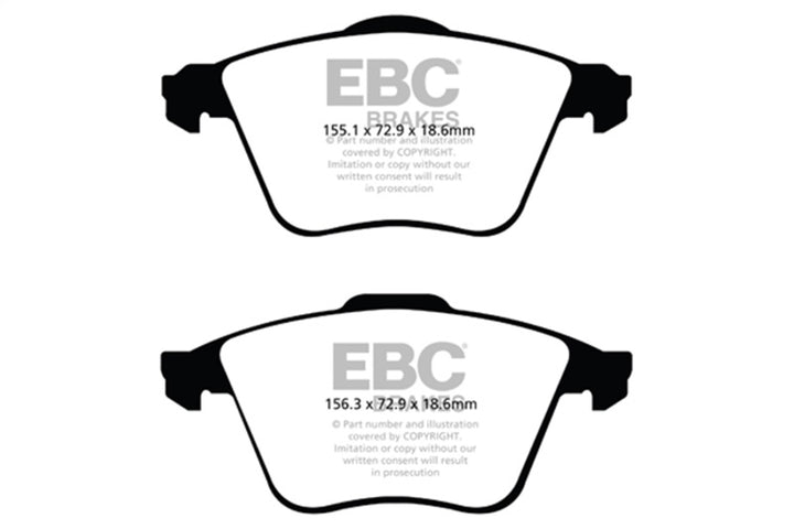 EBC 07-13 Mazda 3 2.3 Turbo Greenstuff Front Brake Pads - Bull Strap