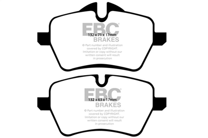 EBC 07-14 Mini Hardtop 1.6 Turbo Cooper S Greenstuff Front Brake Pads - Bull Strap