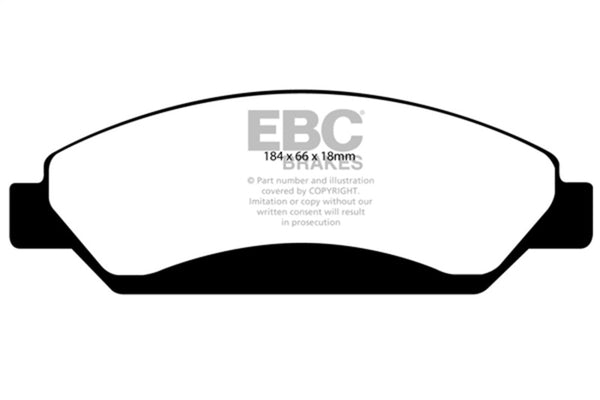 EBC 07 Cadillac Escalade 6.2 2WD Greenstuff Front Brake Pads - Bull Strap