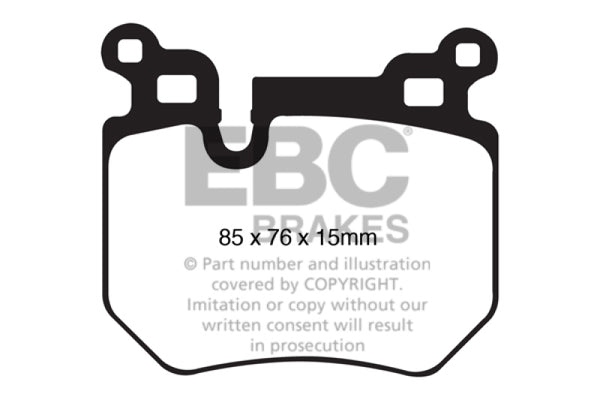 EBC 08-10 BMW 135 3.0 Twin Turbo Yellowstuff Rear Brake Pads - Bull Strap