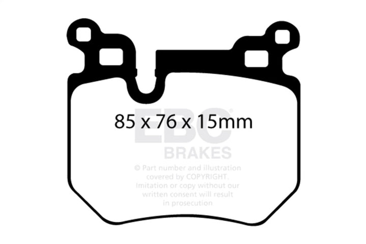 EBC 08-10 BMW 135 3.0 Twin Turbo Yellowstuff Rear Brake Pads - Bull Strap
