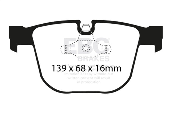 EBC 08-10 BMW M3 4.0 (E90) Ultimax2 Rear Brake Pads - Bull Strap