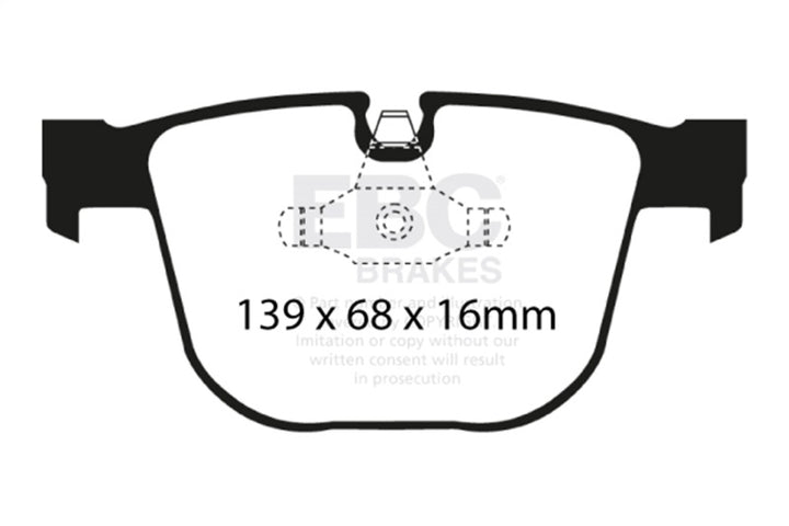 EBC 08-10 BMW M3 4.0 (E90) Ultimax2 Rear Brake Pads - Bull Strap