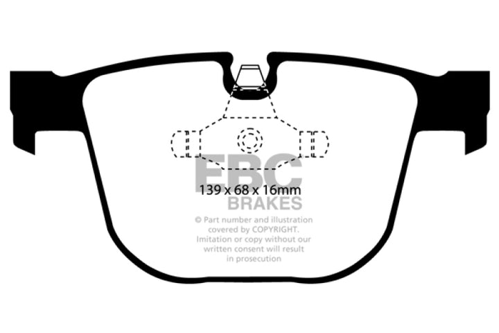 EBC 08-10 BMW M3 4.0 (E90) Ultimax2 Rear Brake Pads - Bull Strap