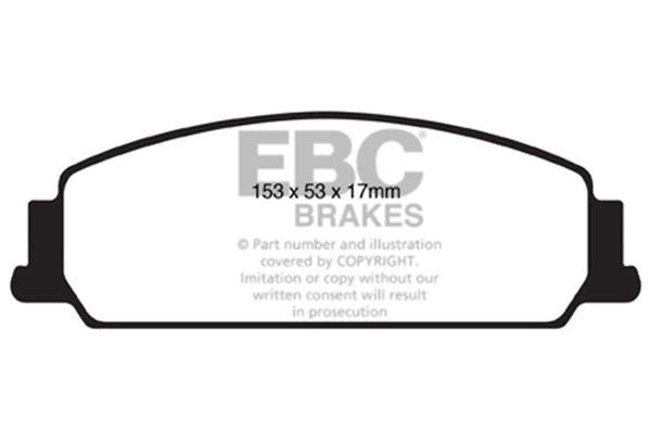 EBC 08-10 Pontiac G8 3.6 Yellowstuff Front Brake Pads - Bull Strap