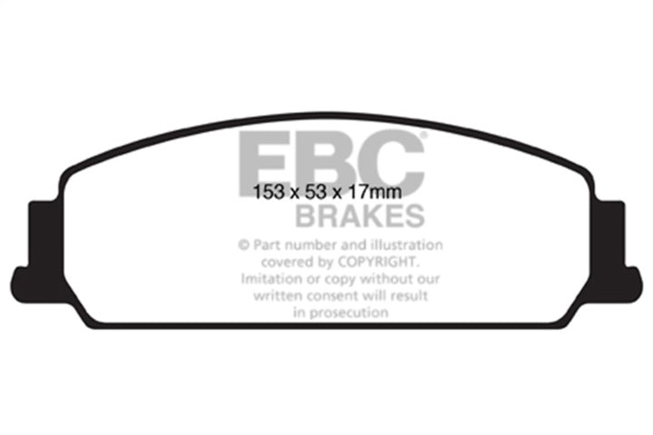 EBC 08-10 Pontiac G8 3.6 Yellowstuff Front Brake Pads - Bull Strap