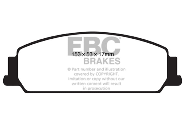 EBC 08-10 Pontiac G8 3.6 Yellowstuff Front Brake Pads - Bull Strap