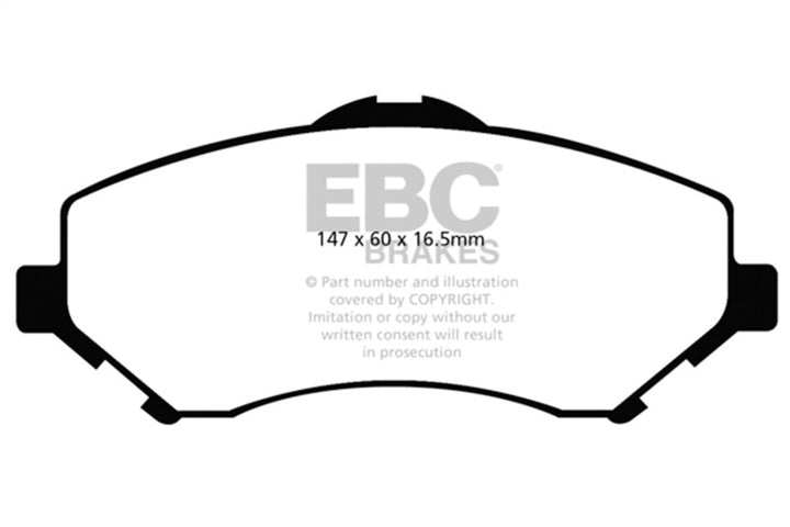 EBC 08-11 Chrysler Town & Country 3.3 Yellowstuff Front Brake Pads - Bull Strap