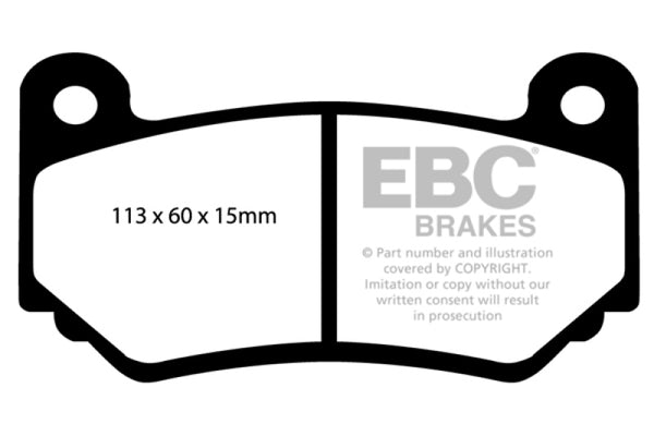 EBC 08-11 Lotus Exige 1.8 Supercharged (240) Yellowstuff Front Brake Pads - Bull Strap