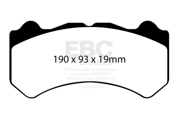 EBC 08-11 Nissan GT-R (R35) 3.8 Twin Turbo (Cast Iron Rotors) Yellowstuff Front Brake Pads - Bull Strap